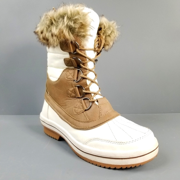 Mix No. 6 Bellet Women's Snow Boots White/Tan Size US-7 - Picture 2 of 13